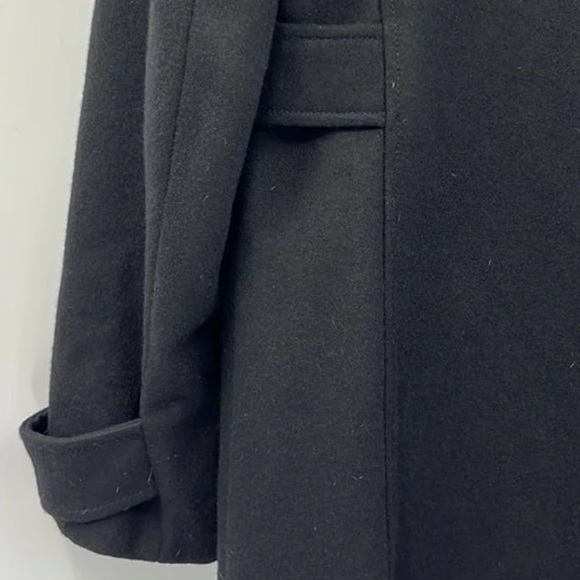 NAUTICA Black WITH GRAY FUR WOOL PARKA TOGGLE TUSK BUTTON PENNY LANE COAT M - Picture 7 of 10